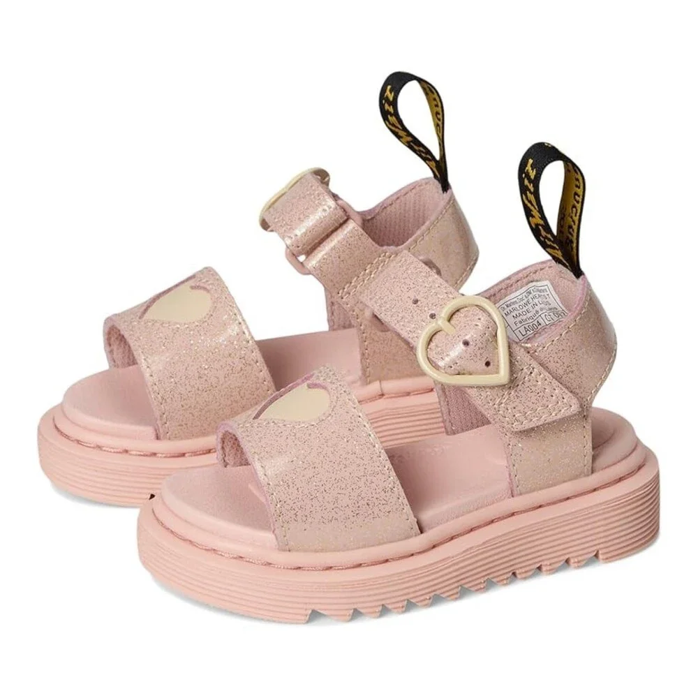 Dr. Martens Marlowe Hearts Strappy Kids 9 Powder Pink Leather Sandals ZOGG2716 - Picture 14 of 14
